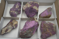 Natural Metallic Purpurite Cobbed Specimens x 6 From Erongo, Namibia