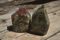 Polished Dragon Bloodstone Points x 3 From Tshipise, South Africa