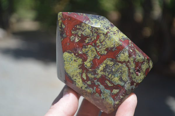 Polished Dragon Bloodstone Points x 3 From Tshipise, South Africa