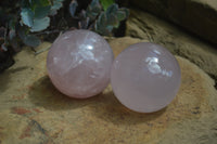 Polished Star Rose Quartz Spheres x 3 From Madagascar