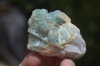 Natural Blue and Green Aquamarine Pieces x 6 From Angola