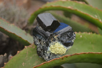 Natural Black Tourmaline With Hyalite Opal Specimens x 6 From Namibia