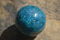 Polished Chrysocolla Conglomerate Spheres x 2 From Congo