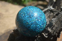 Polished Chrysocolla Conglomerate Spheres x 2 From Congo