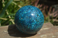 Polished Chrysocolla Conglomerate Spheres x 2 From Congo