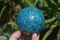 Polished Chrysocolla Conglomerate Spheres x 2 From Congo