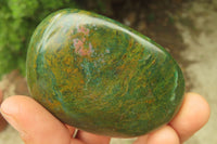 Polished Emerald Verdite Galet - Palmstones x 12 From Zimbabwe