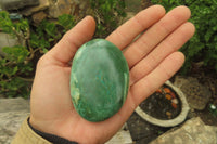 Polished Emerald Verdite Galet - Palmstones x 12 From Zimbabwe