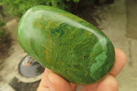 Polished Emerald Verdite Galet - Palmstones x 12 From Zimbabwe