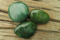 Polished Emerald Verdite Galet - Palmstones x 12 From Zimbabwe