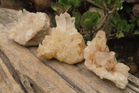 Natural Quartz Capital Crystal Clusters x 12 From Madagascar