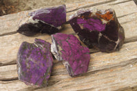 Polished Rare Metallic Purpurite Slices x 4 From Erongo, Namibia