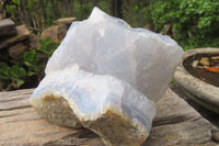 Natural XL Blue Lace Agate Geode Specimens x 2 From Nsanje, Malawi