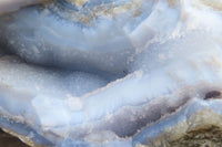 Natural XL Blue Lace Agate Geode Specimens x 2 From Nsanje, Malawi