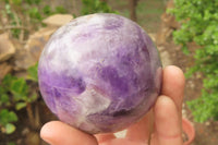 Polished Chevron Amethyst Spheres x 2 From Madagascar