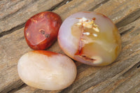 Polished Carnelian Palm Stones x 12 From Madagascar