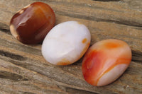 Polished Carnelian Palm Stones x 12 From Madagascar