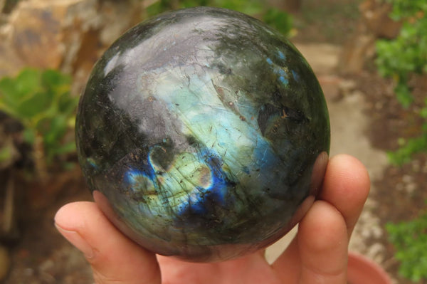 Polished Labradorite Spheres x 2 From Tulear, Madagascar