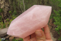 Polished Double Terminated Rose Quartz Points x 4 From Madagascar