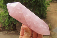 Polished Double Terminated Rose Quartz Points x 4 From Madagascar