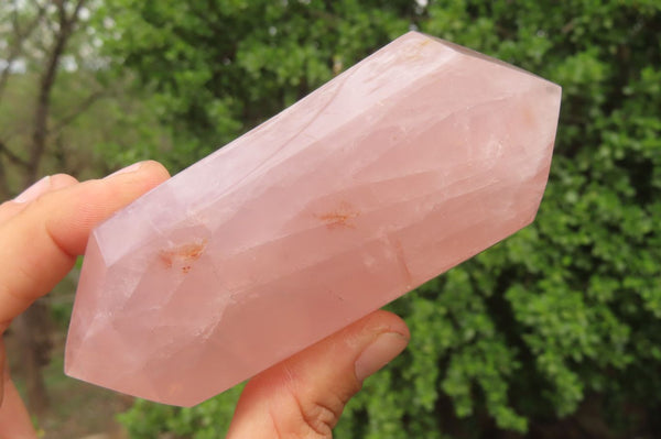 Polished Double Terminated Rose Quartz Points x 4 From Madagascar