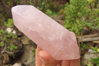 Polished Double Terminated Rose Quartz Points x 4 From Madagascar