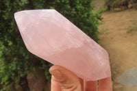 Polished Double Terminated Rose Quartz Points x 4 From Madagascar