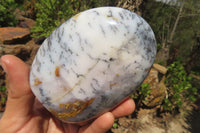 Polished Dendritic Opal Standing Free Forms x 3 From Moralambo, Madagascar