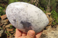 Polished Dendritic Opal Standing Free Forms x 3 From Moralambo, Madagascar