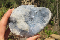 Polished Celestite Egg Geodes x 2 From Madagascar