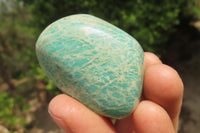 Polished Amazonite Palm Stones x 15 from Zimbabwe