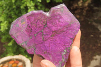 Polished On One Side Metallic Purpurite Specimens x 3 From Namibia