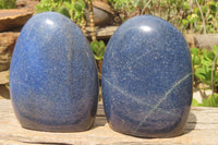 Polished Lazulite Standing Free Forms x 2 From Madagascar