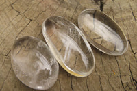 Polished Clear Quartz Palm Stones x 35 From Madagascar