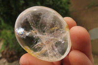 Polished Clear Quartz Palm Stones x 35 From Madagascar