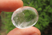 Polished Clear Quartz Palm Stones x 35 From Madagascar