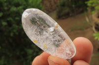 Polished Clear Quartz Palm Stones x 35 From Madagascar