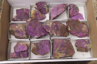 Natural Metallic Purpurite Cobbed Specimens x 14 From Erongo, Namibia