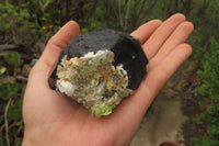 Natural Black Tourmaline With Hyalite Opal Specimens x 6 From Namibia