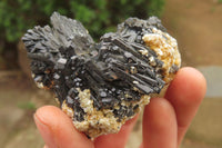 Natural Black Tourmaline With Hyalite Opal Specimens x 6 From Namibia