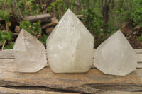 Polished Double Terminated Clear Quartz Crystals x 6 From Angola