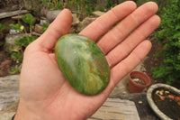 Polished Green Verdite Palm Stones x 12 From Zimbabwe