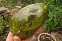 Polished Green Opal Standing Free Forms x 2 From Antsirabe, Madagascar