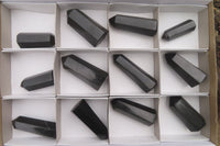 Polished Black Basalt Points x 12 From Antsirabe, Madagascar