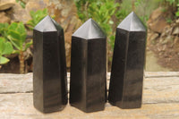 Polished Black Basalt Points x 12 From Antsirabe, Madagascar