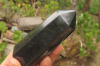 Polished Black Basalt Points x 12 From Antsirabe, Madagascar