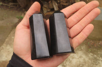 Polished Black Basalt Points x 12 From Antsirabe, Madagascar