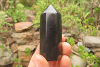 Polished Black Basalt Points x 12 From Antsirabe, Madagascar