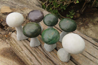 Hand Made Mixed Stone Mushroom Carvings x 7 From Zimbabwe