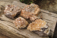 Natural Limonite Quartz Clusters x 4 From Zambia